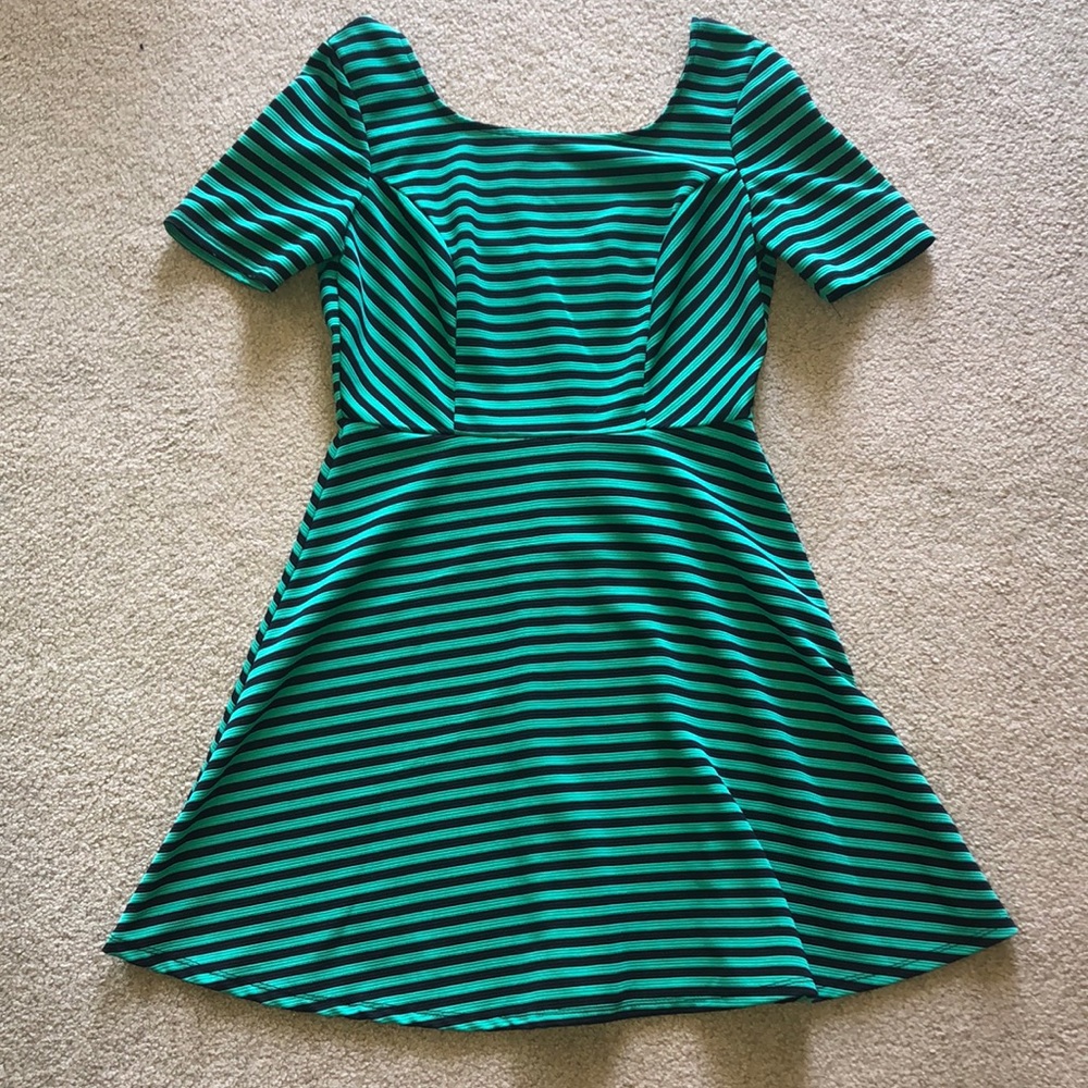 Business Casual Short Sleeve striped dress